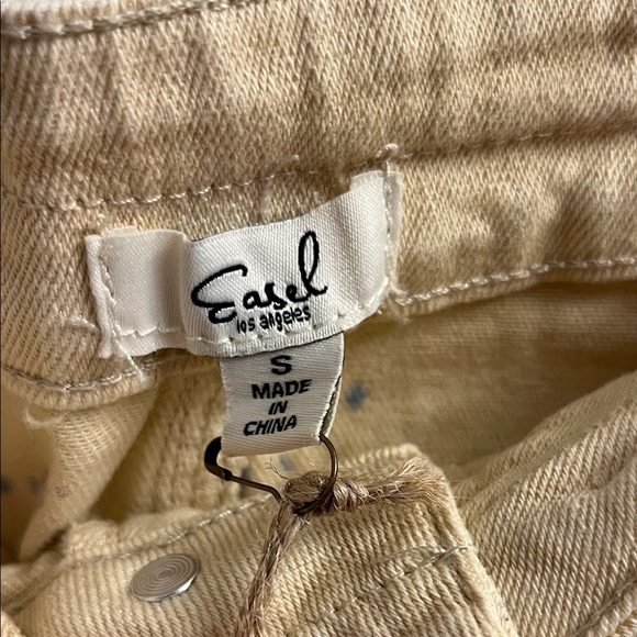 Easel Los Angeles Cream Paint Splatter Pants Small - Picture 2 of 7